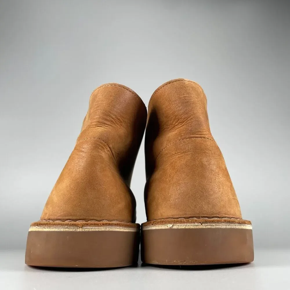 Clarks Men's Size 10 Brown Leather Lace Up Casual Ankle Chukka Boots Walking GUC
